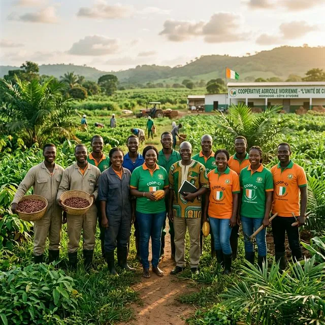 Membres de la coopérative dans les champs
